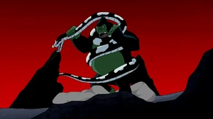 Nega Beast Boy as a python.