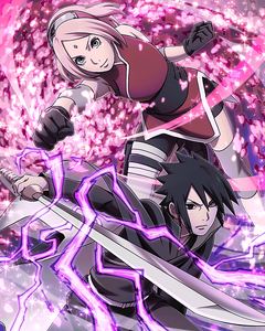 Sasuke & Sakura combo card - Naruto Shinobi Collection Shippū Ranbu