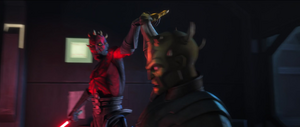 Maul demonstrated his martial superiority to his brother by disarming him.