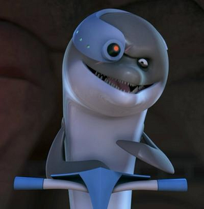 Blowhole's evil stare with his evil grin.