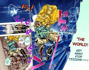 Alternate World Diego's leg being severed through Lucy using his alternate status against them.