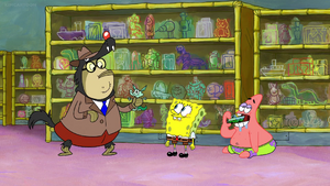 Bubble Bass attempting theft upon Aaron Aardvark.