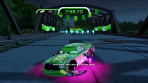 ChickHicks Takedown with Chick.jpg (109 KB) Chick's clones and Chick in Cars 3: Driven to Win.