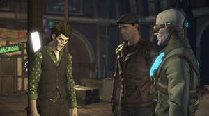 John Doe with Bruce Wayne and Mr. Freeze.