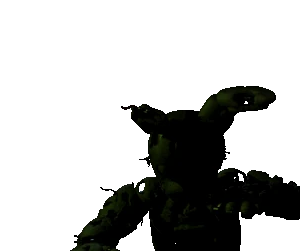 Springtrap's jumpscare from the right. Afton's remains are visible when the mouth opens.