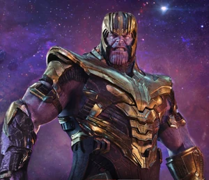 Thanos' promotional poster in Endgame.