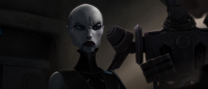 Ventress asks Boba if they settle payment first.