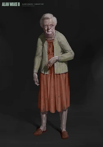 Concept art of Cynthia in Alan Wake II.