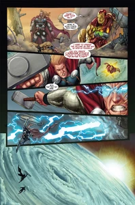 Norman about to kill every Skrull and human convert on Earth with Thor's help.
