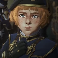 Maddie beating her chest to Caitlyn becoming Commander, also foreshadowing her true nature as a spy for Noxus.