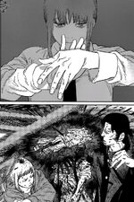 Makima crushing her opponent with her psychic power.