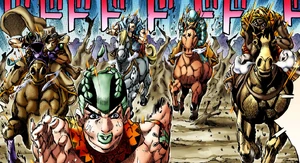 Run sandman run.png (1.7 MB) Sandman outrunning several racers on horseback.