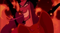 "Perhaps you'd like to see how...SNAKE LIKE I CAN BE!" Jafar before transforming into a giant snake.