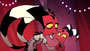 Cash Buckzo ordering Blitzo to steal Paimon's goods.