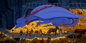 Mr. Burns as Smaug in The Hobbit couch gag.