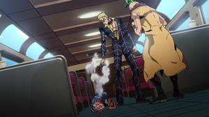 Pesci watching Prosciutto shoot Mista.