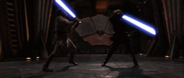Kenobi relied on his staunch Soresu defense to fend off Vader's brutal barrage of Djem So attacks.