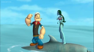 Popeye sending the Lady away.