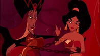 Jafar after eating an apple, much to Jasmine's disgust.