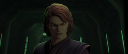 Admiral Trench orders an assault on Anaxes and sends more troops to deal with the clone infiltrators and attempts to exit the command bridge but is blocked by Anakin.