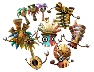 Kalimba with his fellow Tiki Tak Tribe members