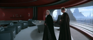 Chancellor Palpatine tells Skywalker that he doesn't need guidance and in time he will trust his feelings.