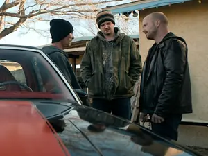 Jesse with Badger and Skinny Pete in El Camino.