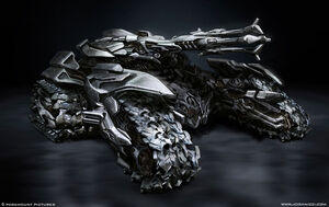 Megatron in his Cybertronian hybrid tank/jet mode in Revenge of the Fallen.