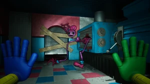 Mommy's abdomen gets crushed by the grinder.