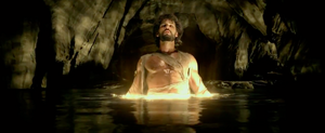 Xerxes in the golden lake and starts to become a God-King.