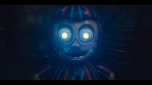 Balloon Boy's eyes glowing.