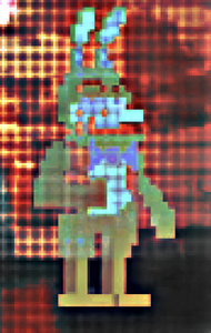 Glitchtrap's secret sprite in the Five Nights at Freddy's AR: Special Delivery trailer.