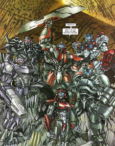 Sentinel Prime's appearance on Cybertron as shown in Transformers: Foundation.