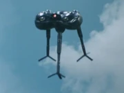 A Laboh Fighter shifting into its tripod mode.