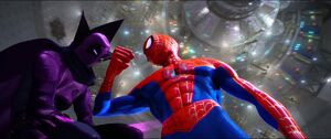 Prowler fighting Spider-Man