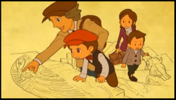 Leon and his family in the past before their lives were destroyed by Targent.