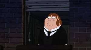 Peter Griffin as Professor Moriarty.