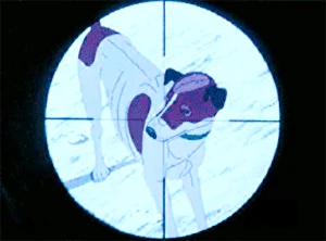 Ackland aims.gif (831 KB) Ackland about to kill Rowf and Snitter.