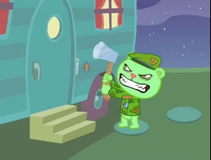 Fliqpy eagerly awaits his attempted murder on Lumpy.