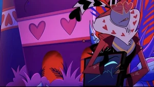 Vox's defeat, as he gets carried away by Valentino.