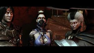 Revenant Liu Kang, Kitana and Sindel.