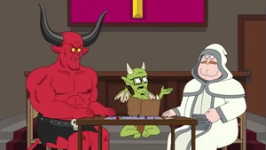 Satan fights with Randall.