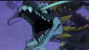Auroral Serpent screaming in fear before getting killed by Serena.