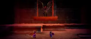Malefor welcoming Spyro and Cynder to his lair.