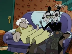 The Stitch Sisters sewing Muriel's soul into the Quilt.