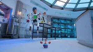 Mr. Krabs facing Sue Nahmee.