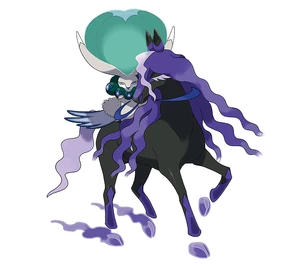 Shadow Rider Calyrex bound to Spectrier.