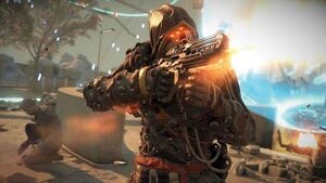 Killzone Shadow Fall Helghast firing his weapon