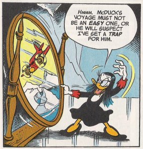 Magica looking at the mirror