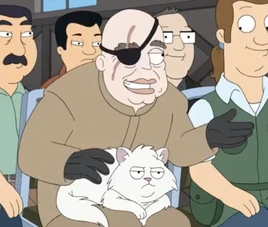 Man Stroking Cat Menacingly